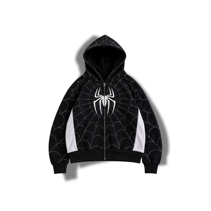 Hoddie Spider Clásico BlackWhite